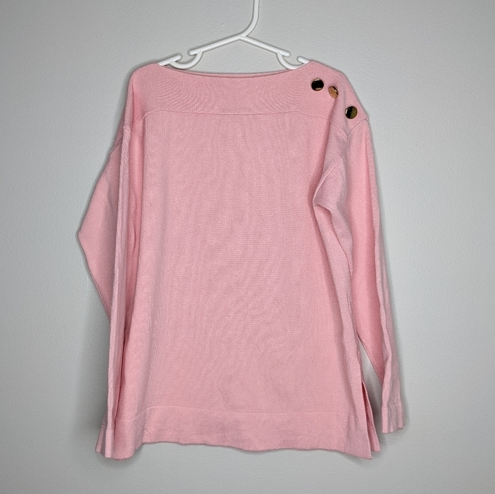✨3/$15 Zara Knitwear pink slit neck sweater 9